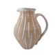 Vintage Studio Pottery Stoneware Pitcher, Rustic Carved Wabi-Sabi Design