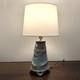 Vintage Studio Pottery Stoneware Table Lamp Blue & Brown Glazed Ceramic