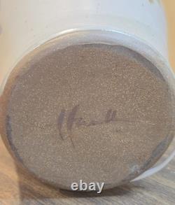 Vintage Studio Pottery Stoneware Table Lamp Signed Hummingbird Cottagecore Decor