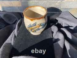 Vintage Studio Pottery Tea Cup Yunomi Fish Signed