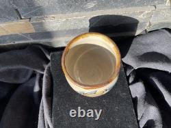 Vintage Studio Pottery Tea Cup Yunomi Fish Signed