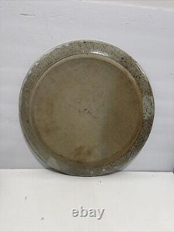 Vintage Studio Pottery UK Art Handmade Large Plate 15.5 Signed OH, HO