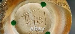 Vintage Studio Pottery Vase Beautiful Shape & Color Signed Thiel 84