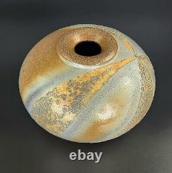 Vintage Studio Pottery Vase Beautiful Shape & Color Signed Thiel 84