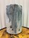 Vintage Studio Pottery Vase Blue White Crackle Glaze Ceramic Cylinder 11 x 7