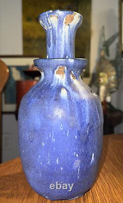 Vintage Studio Pottery Vase / Bottle Wonderful Unusual Shape Hole On Side