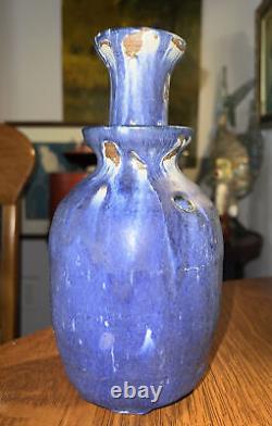 Vintage Studio Pottery Vase / Bottle Wonderful Unusual Shape Hole On Side