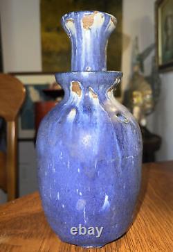 Vintage Studio Pottery Vase / Bottle Wonderful Unusual Shape Hole On Side