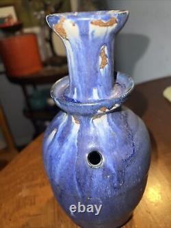 Vintage Studio Pottery Vase / Bottle Wonderful Unusual Shape Hole On Side