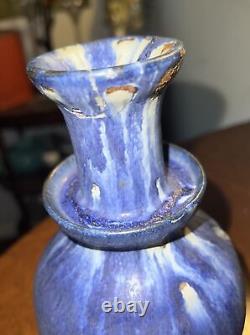Vintage Studio Pottery Vase / Bottle Wonderful Unusual Shape Hole On Side