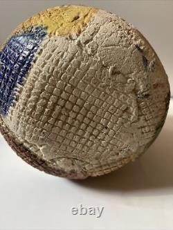 Vintage Studio Pottery Vase Patch Work Multi Color FOLK ART 9.5