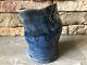 Vintage Studio Pottery Vase Signed Asymmetrical Green Blue Luster Crooked Pot