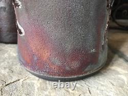Vintage Studio Pottery Vase Signed Mid Century Textured Pot Heavy Rustic Retro