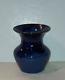 Vintage Studio Pottery Vase With Blue Flambe Glaze, Signed Dated 1999