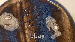 Vintage Studio Pottery Vase With Blue Flambe Glaze, Signed Dated 1999