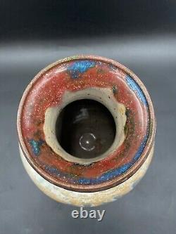 Vintage Studio Pottery Vessel Mid Century Modern Signed Clay Pot H-13,5