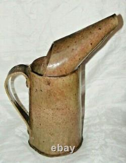 Vintage Studio Pottery Walter Keeler Oil Can Jug Salt Glaze Stoneware Sign Mark