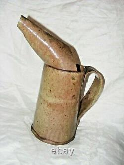 Vintage Studio Pottery Walter Keeler Oil Can Jug Salt Glaze Stoneware Sign Mark