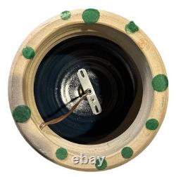 Vintage Studio Signed Art Pottery Table Lamp Earthy Blue Brown 12 Modern