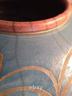 Vintage Studio Southwestern Turquoise Pottery Vase/ Spider Web Bowl