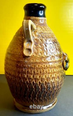 Vintage Studio Stoneware Handled Vase, Trevor Stoehr ROTTEN POTTER Omaha Pottery