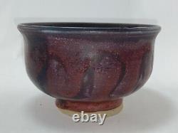 Vintage Studio Stoneware Pottery Bowl Purples Blues Reds Glazed