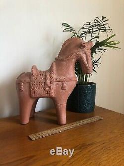 Vintage Stunning Large Trojan Horse Sculpture Studio Terracotta Pottery Italian