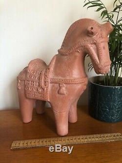 Vintage Stunning Large Trojan Horse Sculpture Studio Terracotta Pottery Italian