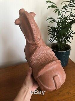 Vintage Stunning Large Trojan Horse Sculpture Studio Terracotta Pottery Italian