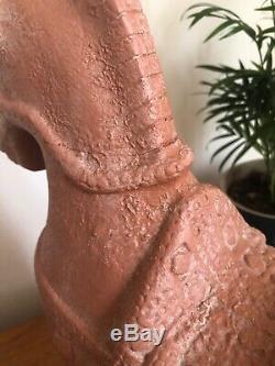 Vintage Stunning Large Trojan Horse Sculpture Studio Terracotta Pottery Italian