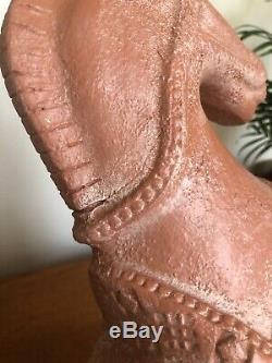 Vintage Stunning Large Trojan Horse Sculpture Studio Terracotta Pottery Italian