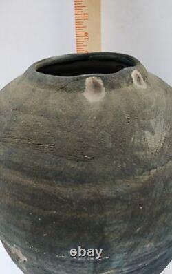 Vintage Stunning Studio Clay Pottery Vase Jar SIGNED Hemsley 9 Tall