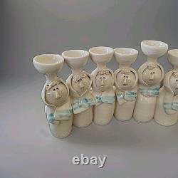 Vintage Sue Treuman Signed Studio Art Pottery Hanukkah Menorah
