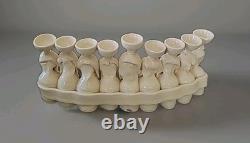 Vintage Sue Treuman Signed Studio Art Pottery Hanukkah Menorah