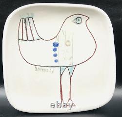 Vintage Susana Espinosa Bird Plate Art Pottery Mid Century Casa Candina Studio