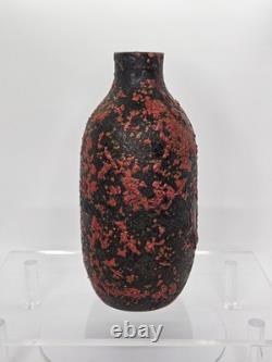Vintage Szekeres Károly Fat Lava Ceramic Vase Hungarian Brutalist Studio Pottery