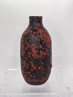 Vintage Szekeres Károly Fat Lava Ceramic Vase Hungarian Brutalist Studio Pottery