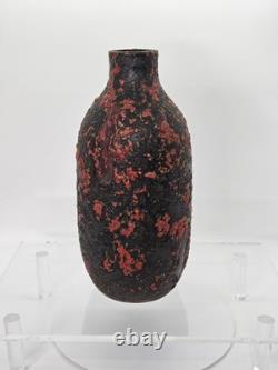 Vintage Szekeres Károly Fat Lava Ceramic Vase Hungarian Brutalist Studio Pottery