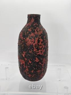 Vintage Szekeres Károly Fat Lava Ceramic Vase Hungarian Brutalist Studio Pottery