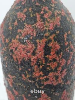 Vintage Szekeres Károly Fat Lava Ceramic Vase Hungarian Brutalist Studio Pottery