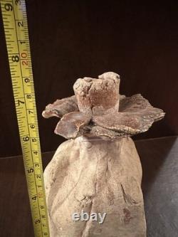 Vintage, Tall, Studio Pottery, Hand Carved, Ceramic Decanter, With Cork