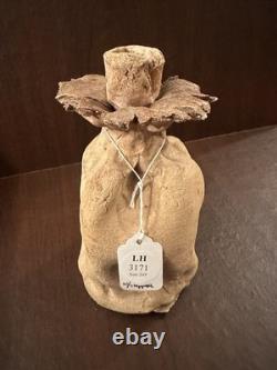 Vintage, Tall, Studio Pottery, Hand Carved, Ceramic Decanter, With Cork