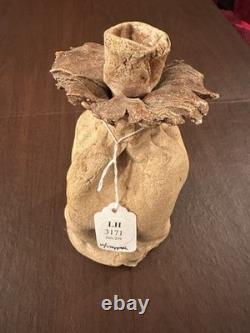 Vintage, Tall, Studio Pottery, Hand Carved, Ceramic Decanter, With Cork