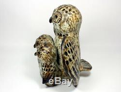 Vintage Thomas Tommy Kakinuma TK Canadian Pottery Studio Owl Family Sculpture