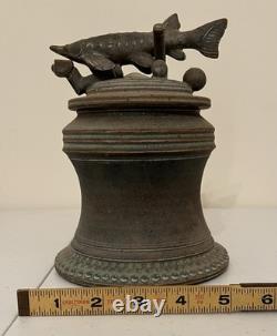 Vintage Tim Mather Studio Pottery Ceramic Fish Sturgeon Vessel With Lid