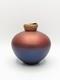 Vintage Tom Krueger 5 Iridescent Red Blue Vase Studio Art Pottery Signed 1999