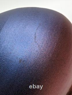 Vintage Tom Krueger 5 Iridescent Red Blue Vase Studio Art Pottery Signed 1999