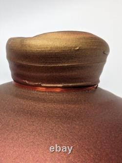 Vintage Tom Krueger 5 Iridescent Red Blue Vase Studio Art Pottery Signed 1999