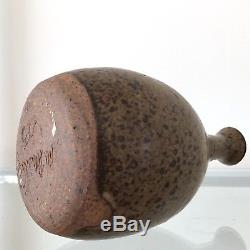 Vintage Tom McMillin American Signed Studio Art Pottery Speckled Vase 1975