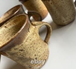 Vintage Tom McMillin Studio Pottery Signed Mid Century Stoneware Mugs (9) 1960's